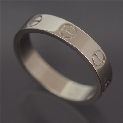 Cartier Mini Love Wedding Band Ring White Gold