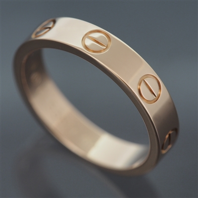 Cartier Mini Love Wedding Band Ring Rose Gold