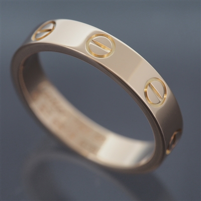Cartier Mini Love Wedding Band Ring Rose Gold