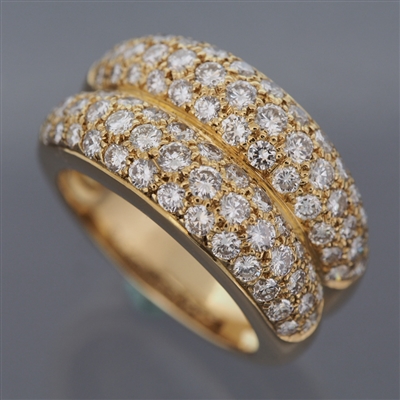 Cartier Double Mimi Pave Diamonds Ring Yellow Gold