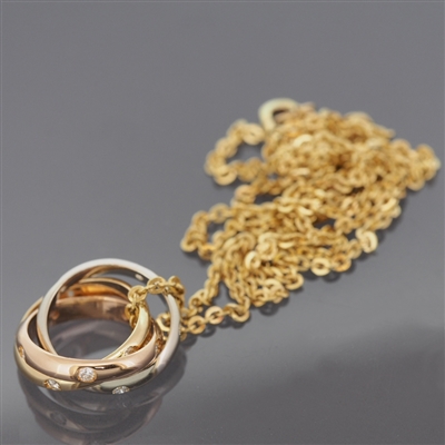 Cartier Trinity Pendant Necklace With 15 Diamonds