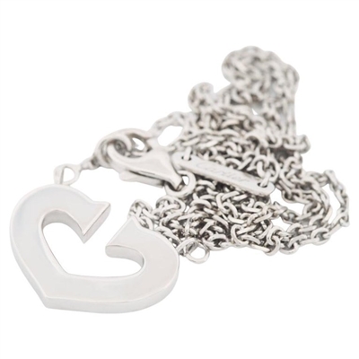 Cartier C Heart Pendant White Gold