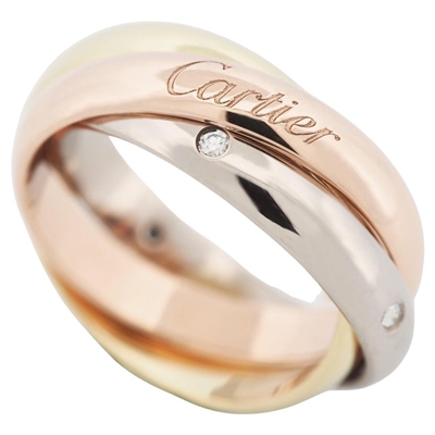 Cartier Trinity Ring With 5 Diamonds 3 Gold