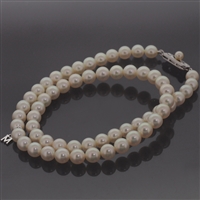 Mikimoto 6.5 - 7 Akoya Pearl Necklace With M Charm