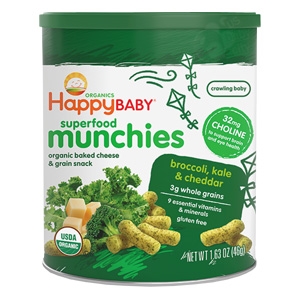 Superfood Munchies Broccoli, Kale & Cheddar Cheese 6 pack - 1.63 oz. (Happy Baby)