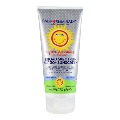 Super Sensitive (No Fragrance) Broad Spectrum SPF 30+ Sunscreen - 6 oz. (California Baby)