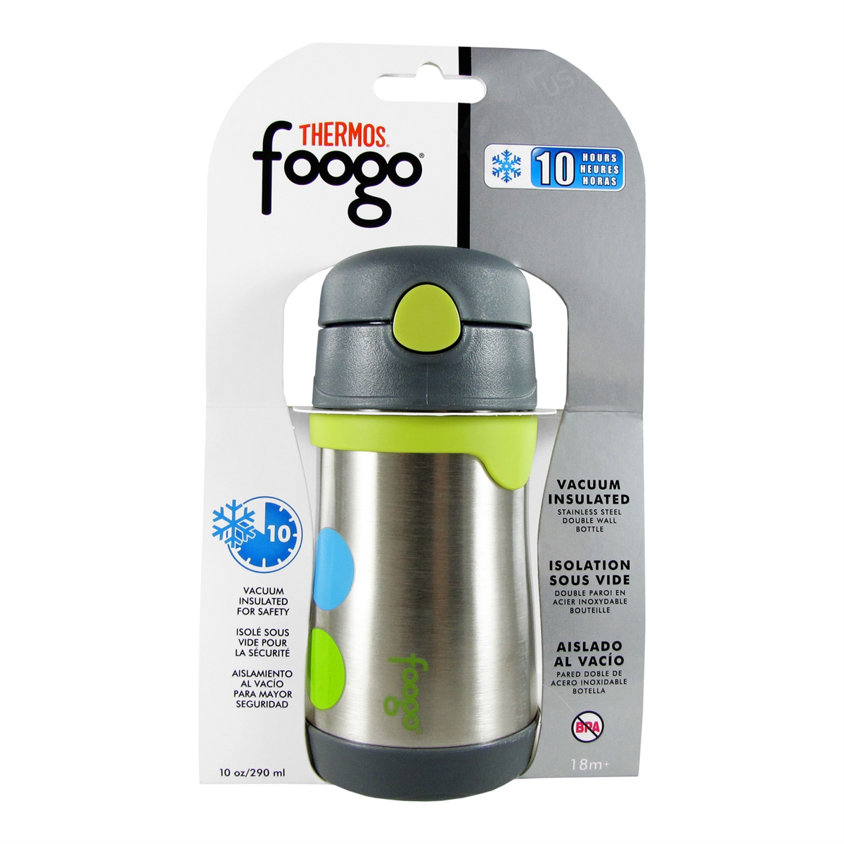 Foogo Plastic Straw Bottle Tripoli - 11 oz. (Thermos)