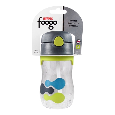 Foogo Plastic Straw Bottle Tripoli - 11 oz. (Thermos)