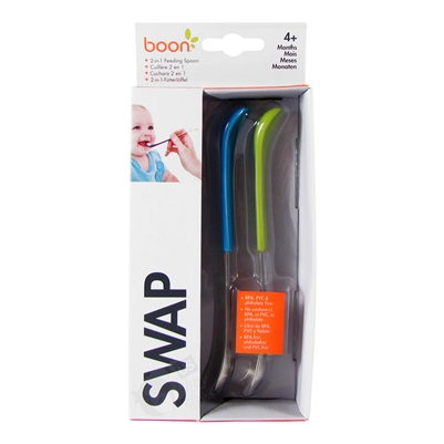 Swap 2-in-1 Feeding Spoon Green/Blue - 2 pack (Boon)