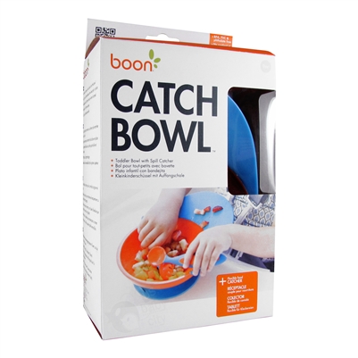 Catch Bowl Toddler Bowl with Spill Catcher - Blue/Orange (Boon)