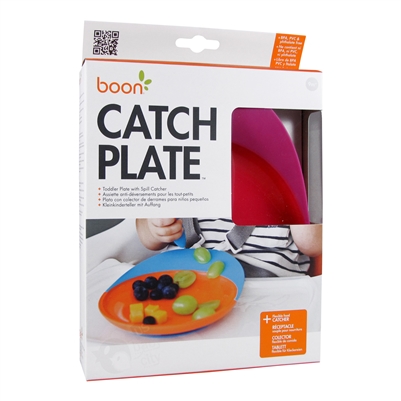 Catch Plate Toddler Plate with Spill Catcher - Pink/Purple (Boon)