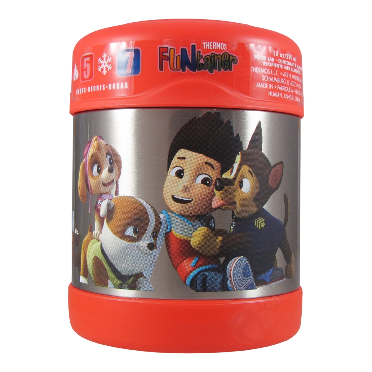 THERMOS FUNTAINER 10 Ounce Stainless Steel Vacuum Insulated Kids Food Jar  with Spoon, Paw Patrol- Boy