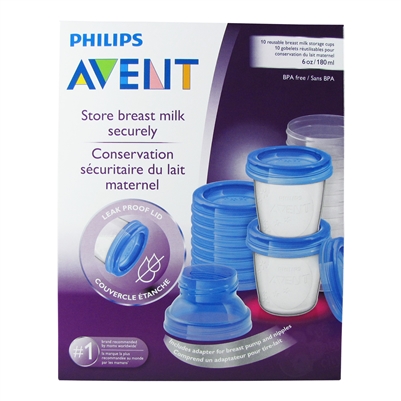 Breast Milk Storage Cups - 10 cups (Philips Avent)