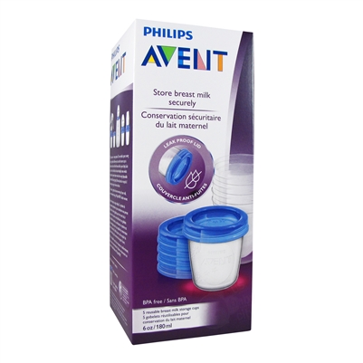 Breast Milk Storage Cups - 5 cups (Philips Avent)