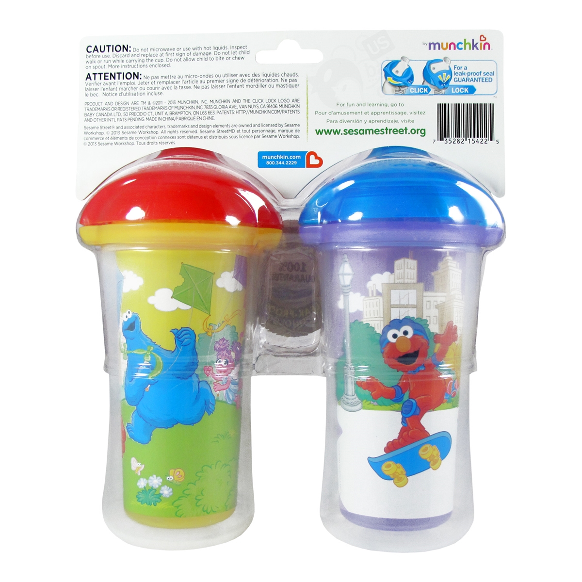 Sesame Street Click Lock Insulated Sippy Cups 2 pack - 9 oz