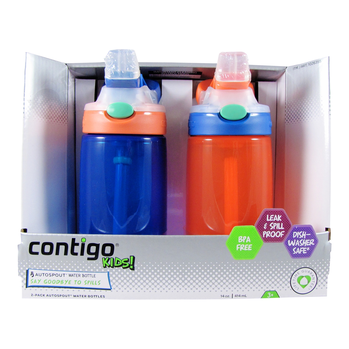 Contigo Kid's Water Bottle with AUTOSPOUT, 3-pack