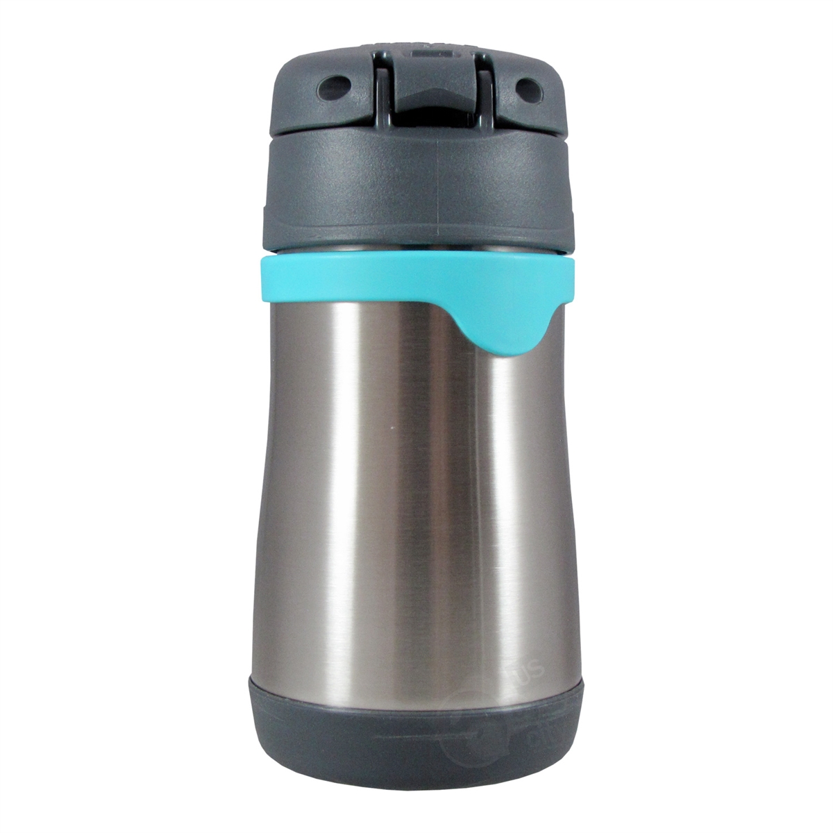 Foogo Vacuum Insulated Straw Bottle Charcoal and Teal 10 oz