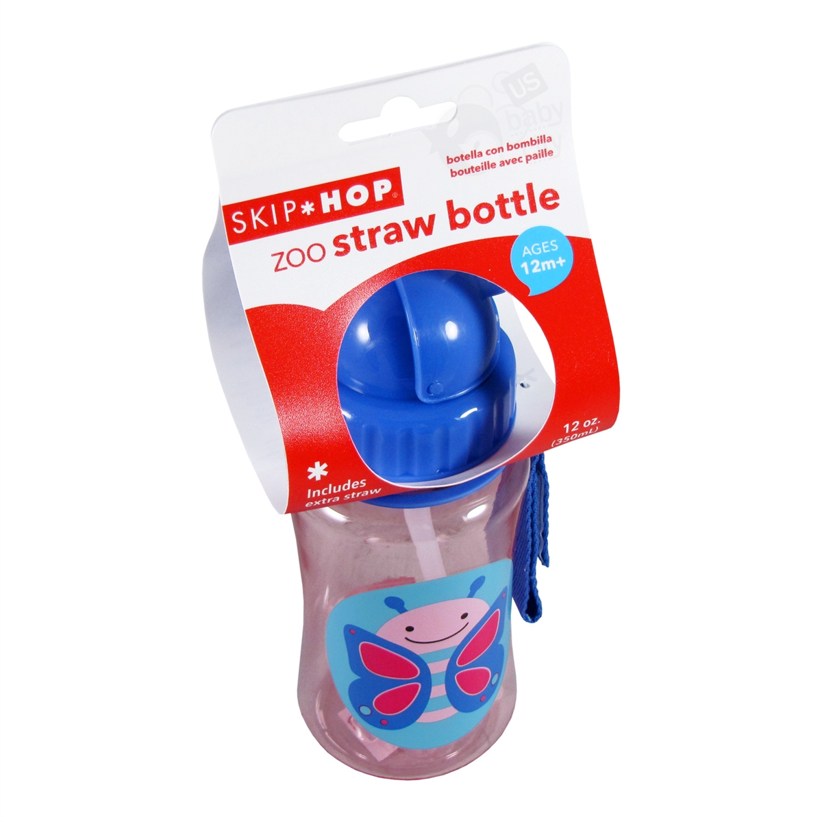  Skip Hop Toddler Sippy Cup with Straw, Zoo Straw Bottle,  Butterfly : Baby
