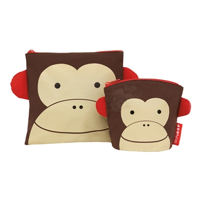 Zoo Reusable Sandwich & Snack Bag Set Monkey (Skip Hop)