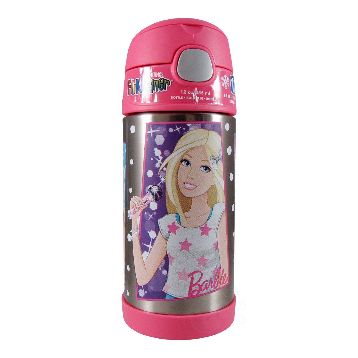 BARBIE THERMOS FUNTAINER 12 OZ. STRAW BOTTLE & 10 OZ. FOOD JAR