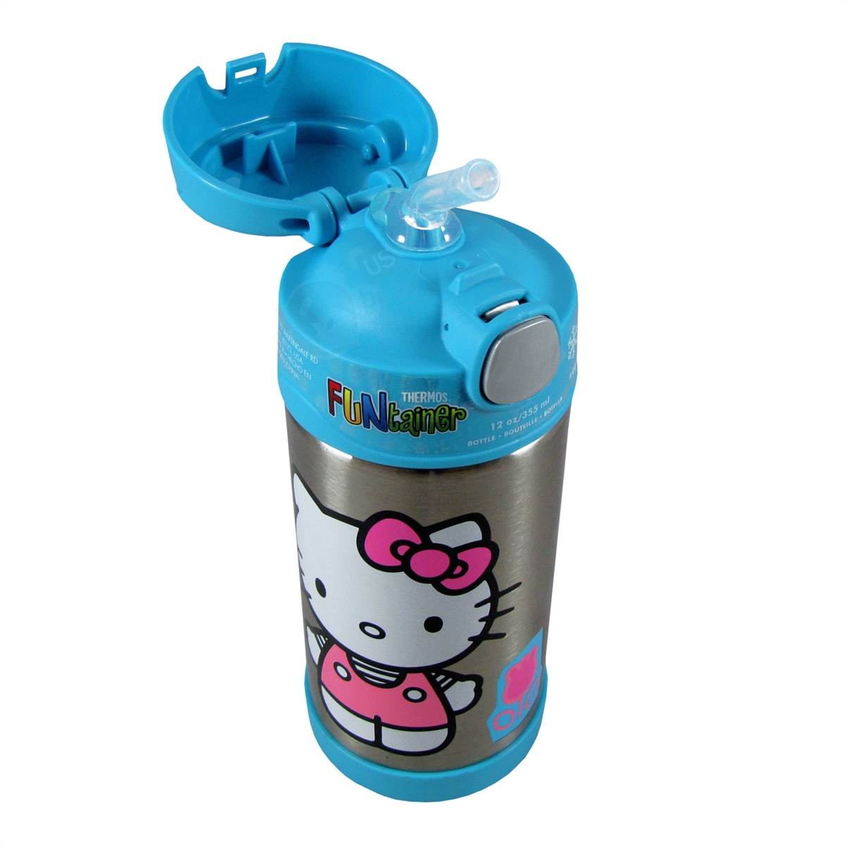 Hello Kitty Thermos Funtainer 12 Oz Bottle Stainless Steel With Pop