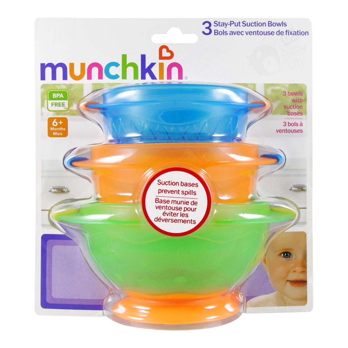 Stay-Put Suction Bowls 3 Pack (Munchkin)