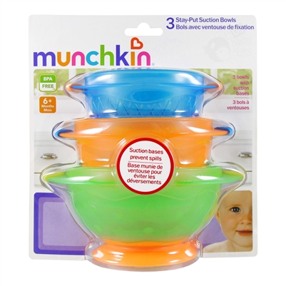 Stay-Put Suction Bowls 3 Pack (Munchkin)