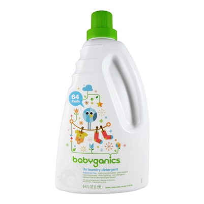 3x Laundry Detergent Fragrance Free - 60 oz. (Babyganics)