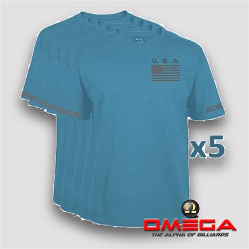 Omega USA t-shirt aqua 5 pack