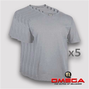 Omega Blank  t-shirt gray 5 pack