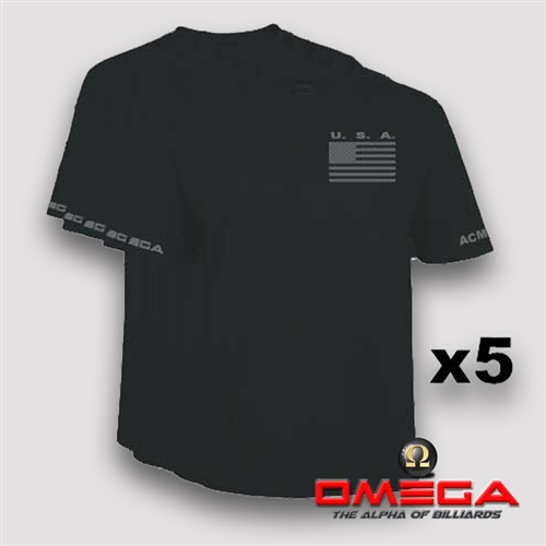Omega USA t-shirt black 5 pack
