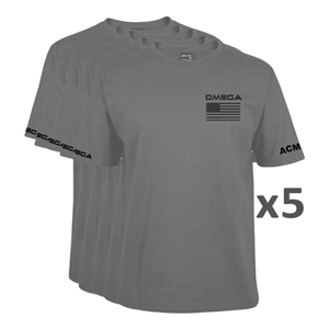 Omega Flag  t-shirt gray 5 pack