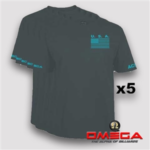 Omega USA t-shirt battleship gray 5 pack