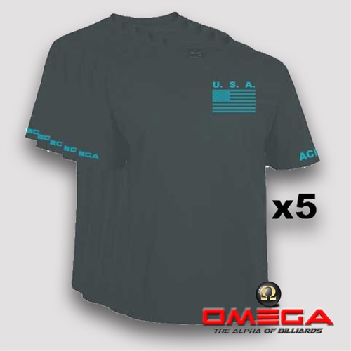 Omega USA t-shirt battleship gray 5 pack