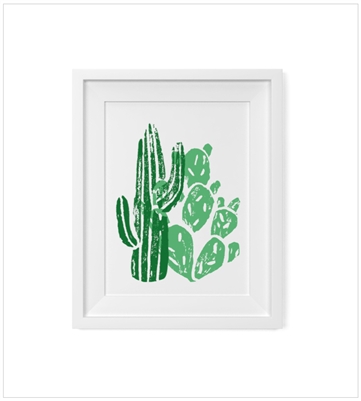 Cacti Lino Print