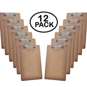 Acrimet Clipboard Letter Size A4 (13â€ x 9 1/16â€) Low Profile Clip (Hardboard) (12 Pack)