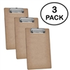 Acrimet Clipboard Memo Size A5 (9 1/8â€ x 6 3/8â€) Low Profile Clip (Hardboard) (3 Pack)