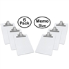 Clipboard White Memo Size A5 (9 1/8" x 6 3/8") Premium Metal Clip (Hardboard) (Silver Clip) (6 Pack), Acrimet