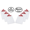 Clipboard White Memo Size A5 (9 1/8" x 6 3/8") Premium Metal Clip (Hardboard) (Red Clip) (6 Pack), Acrimet