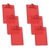 Acrimet Clipboard Memo Size (9 1/4" x 6 1/3") Premium Metal Clip (Plastic) (Clear Red Color) (6 - Pack) Code 120.3