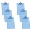 Clipboard Memo Size A5 (9 1/4" x 6 1/3") Premium Metal Clip (Plastic) (Blue Color) (6 Pack), Acrimet