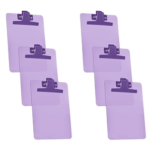 Clipboard Memo Size A5 (9 1/4" x 6 1/3") Premium Metal Clip (Plastic) (Purple Color) (6 Pack), Acrimet