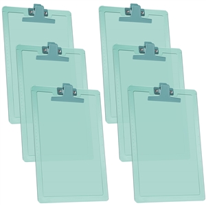 Clipboard Letter Size A4 (13 3/8â€ x 9 7/16â€) Premium Metal Clip with Side Rulers (Plastic) (Green Color) (6 Pack), Acrimet