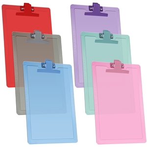 Clipboard Letter Size A4 (13 3/8â€ x 9 7/16â€) Premium Metal Clip with Side Rulers (Plastic) (Assorted Color) (6 Pack), Acrimet