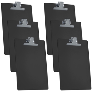 Clipboard Letter Size A4 (13 3/8â€ x 9 7/16â€) Premium Metal Clip with Side Rulers (Plastic) (Black Color) (6 Pack), Acrimet