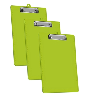 Acrimet Clipboard Letter Size Low Profile Clip (Green Citrus Color) (3 - Pack) Code 134.1-VC