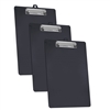 Acrimet Clipboard Low Profile Clip Letter Size (Plastic) (Black Color) (3 Pack)