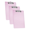 Acrimet Clipboard Letter Size Low Profile Clip (Plastic) (Clear Pink Color) (3 Pack)