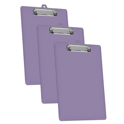 Acrimet Clipboard Low Profile Clip Letter Size (Solid Purple Color) (3 Pack)