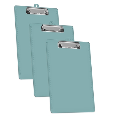 Acrimet Clipboard Low Profile Clip Letter Size (Solid Green Color) (3 Pack)